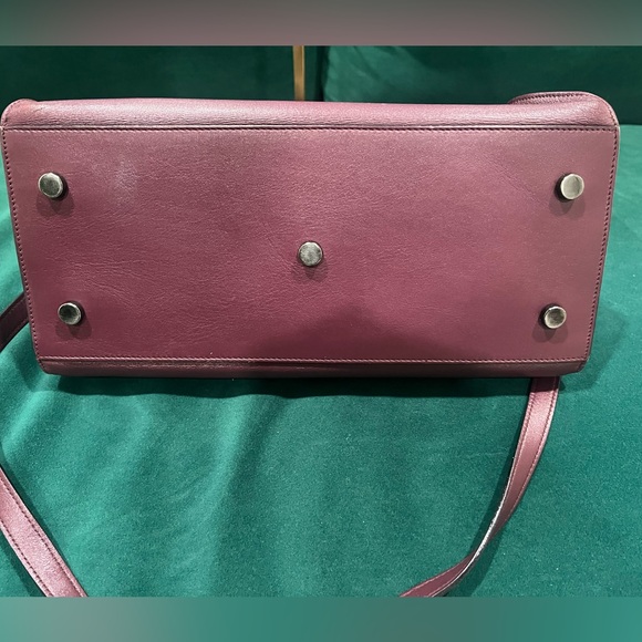 Yves Saint Laurent Cabas Maroon Leather Bag - Picture 6 of 10
